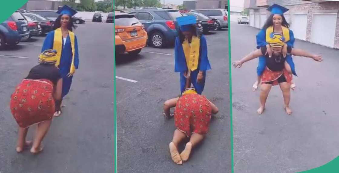 Video of proud mum dancing barefooted to celebrate daughter's graduation trends