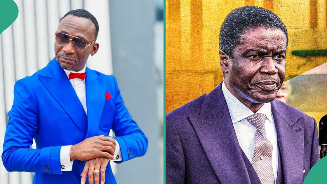 Pastor Paul Enenche praises Bishop David Abioye. Pastor Paul Enenche praises Bishop David Abioye.