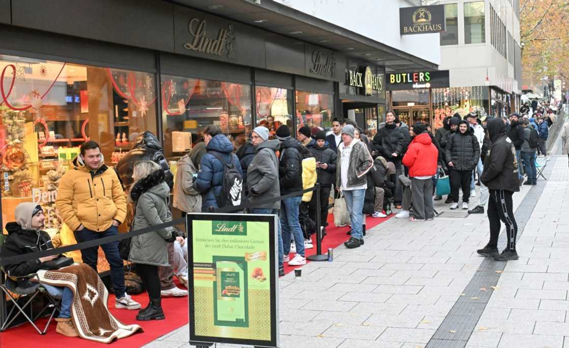 Customers have been queueing for hours in Germany to get their hands on Lindt's version of the viral Dubai chocolate