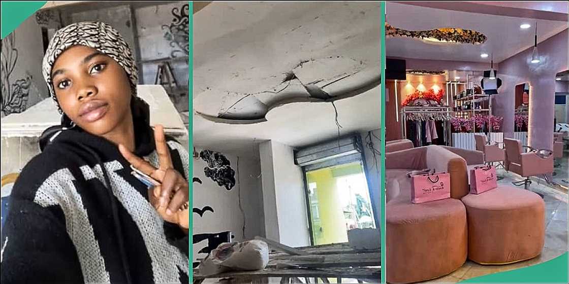 Nigerian lady shows off luxurious salon