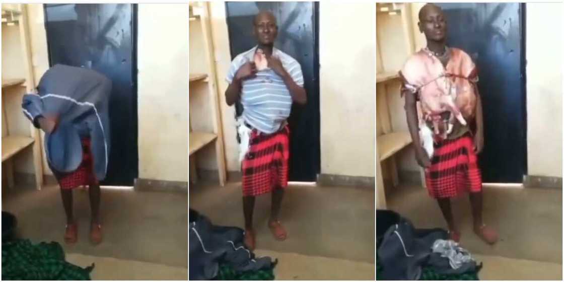 Man straps stolen meat around his body like bullet proof, video of him goes viral Man straps stolen meat around his body like bullet proof, video of him goes viral