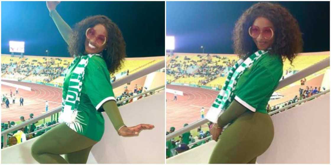Esther goes to Cameroon for Super Eagles Esther goes to Cameroon for Super Eagles