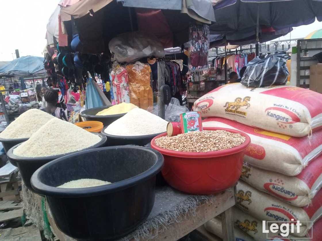 Bag of rice, Bag of beans, Bag of garri, Lagos market Bag of rice, Bag of beans, Bag of garri, Lagos market