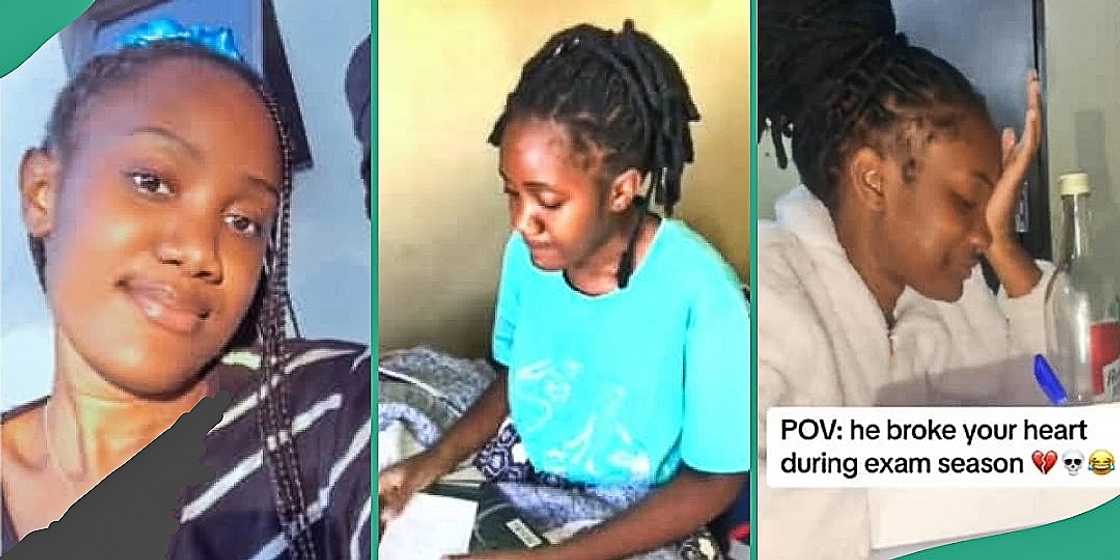 Student reads in tears after suffering heartbreak Student reads in tears after suffering heartbreak