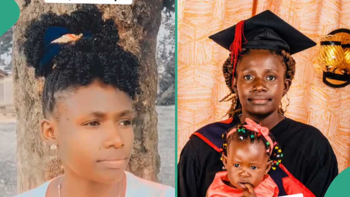 Lady graduating from school. Lady graduating from school.