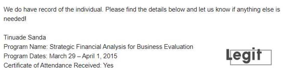 Tinuade Sanda Harvard Business School record