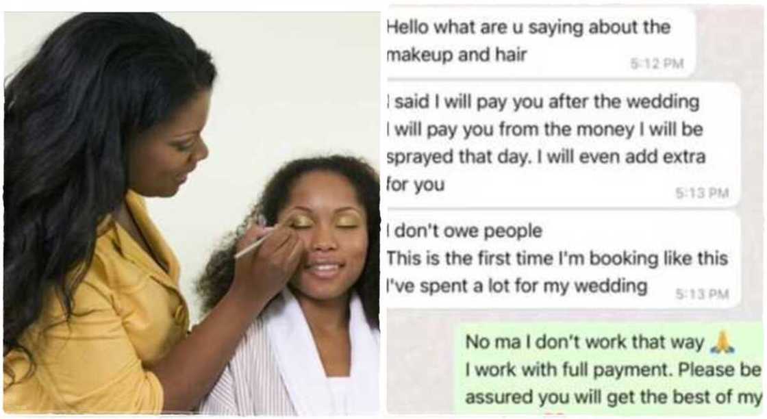 Bride rains insult on makeup artist. Bride rains insult on makeup artist.