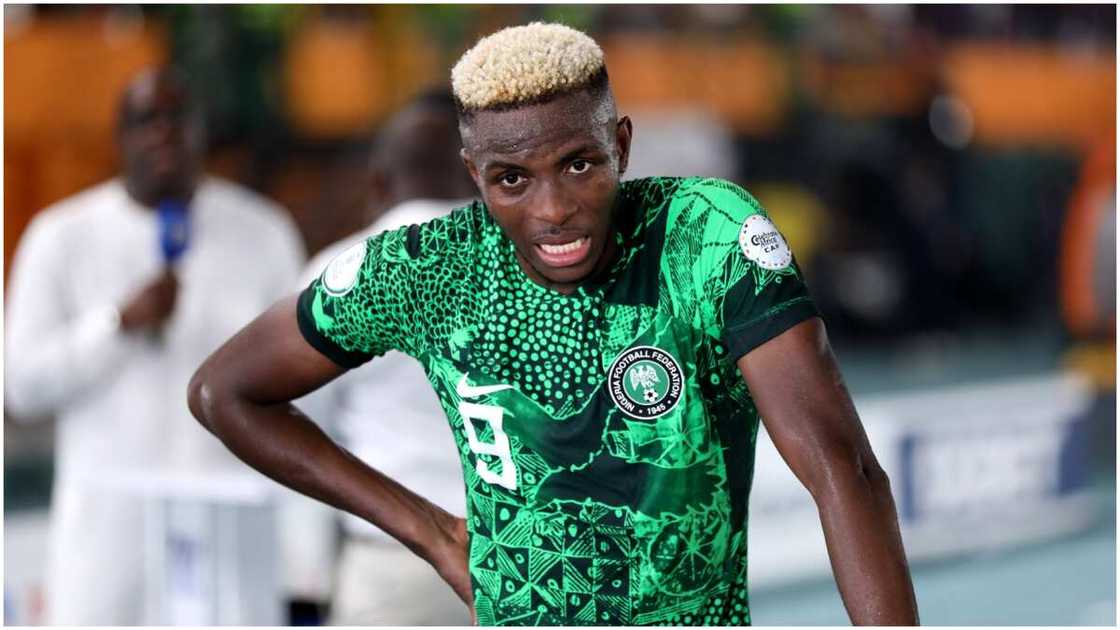 Victor Osimhen after Super Eagles match against Cameroon at AFCON 2023 in Ivory Coast. Victor Osimhen after Super Eagles match against Cameroon at AFCON 2023 in Ivory Coast.