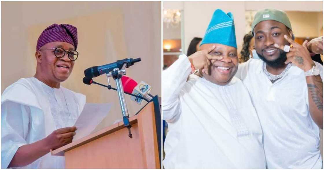 Governor Oyetola with Davido and his senator uncle Governor Oyetola with Davido and his senator uncle