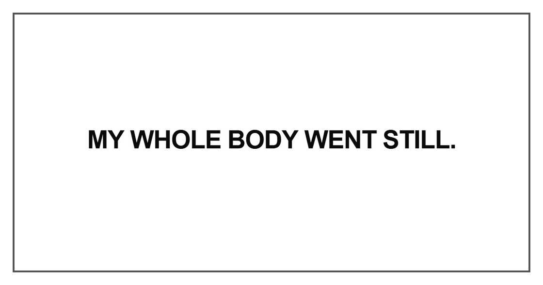 My whole body went still
