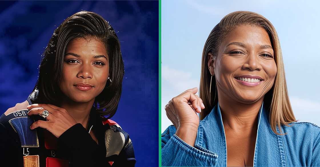 Queen Latifah was featured in a Living Single promotional poster and photographed for a magazine cover.