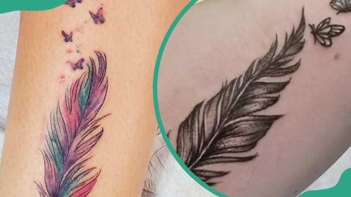 Butterfly feather tattoos Butterfly feather tattoos