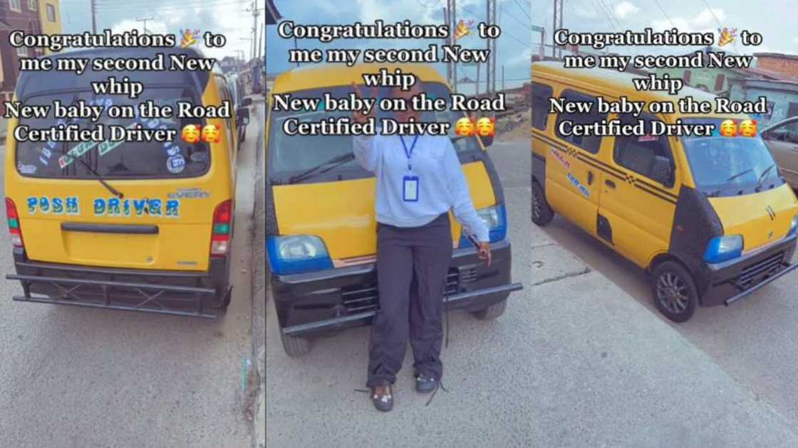 Picture of the lady and her bus Picture of the lady and her bus