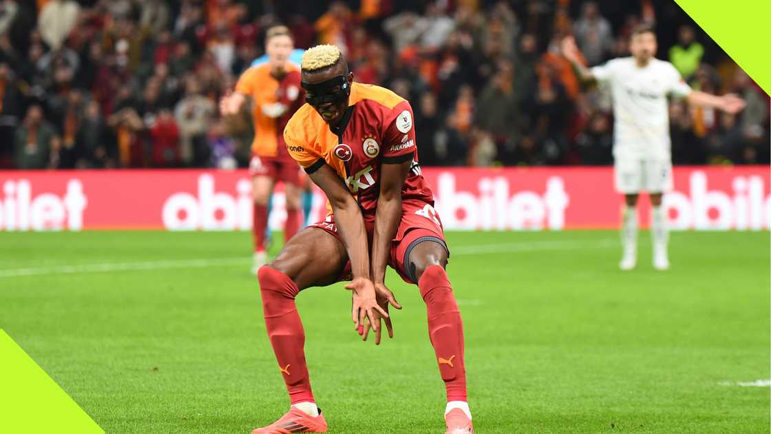Victor Osimhen reacts during a Galatasaray fixture Victor Osimhen reacts during a Galatasaray fixture