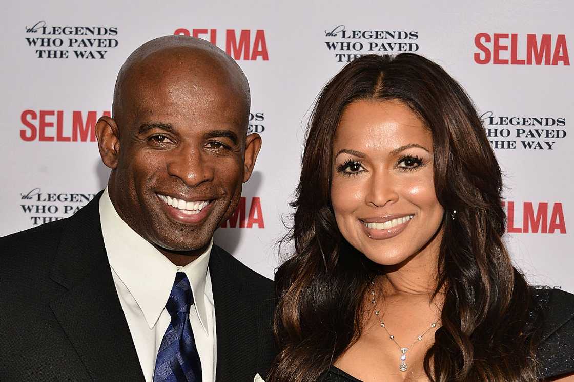 Deion Sanders and Tracey Edmonds in Goleta, California.