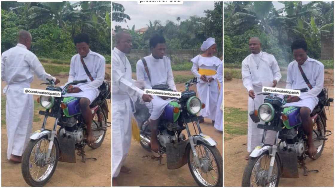 Man dedicated okada/Pastor prayed for member. Man dedicated okada/Pastor prayed for member.