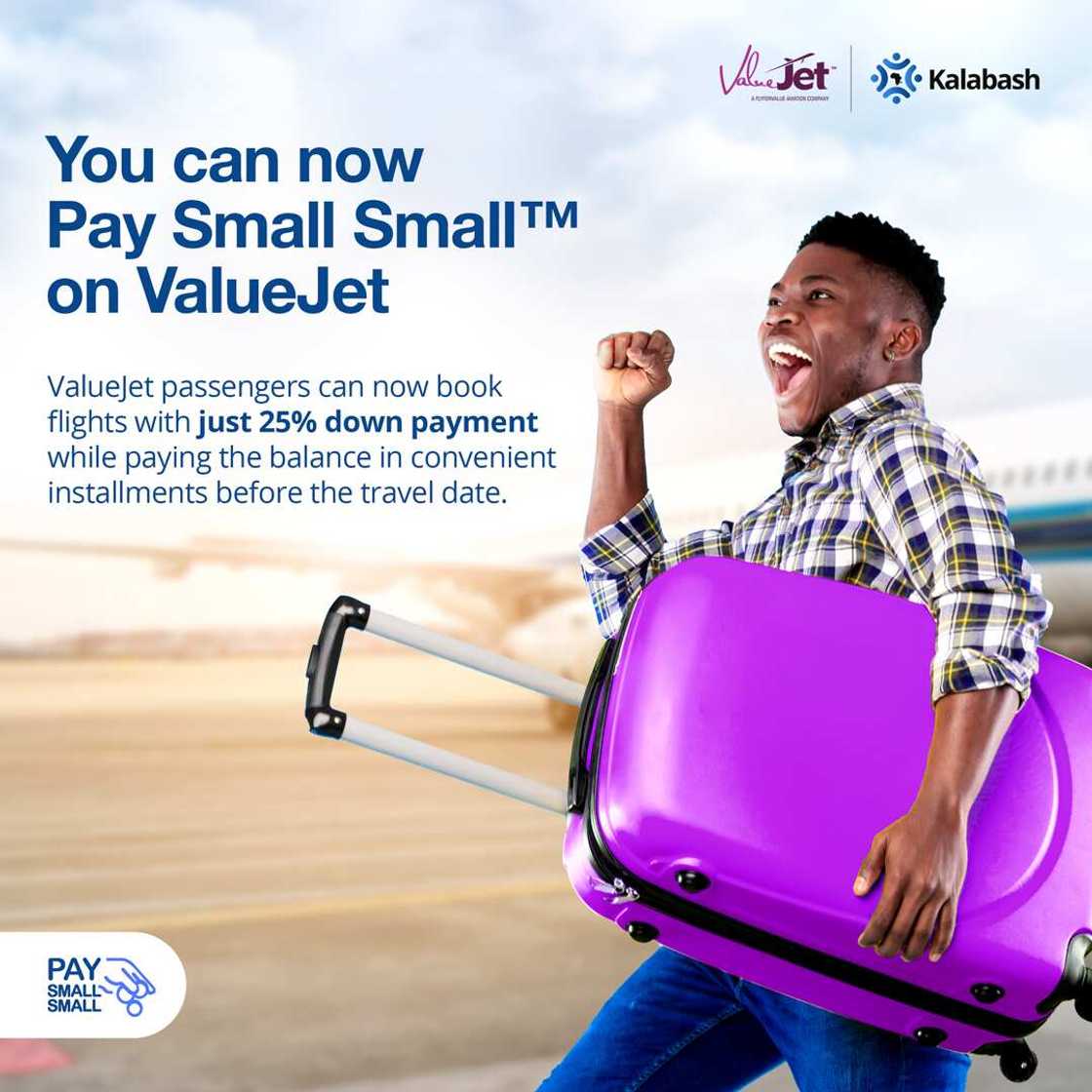 Pay Small Small™ is Live on ValueJet: Now Every Nigerian Can Afford to Fly Pay Small Small™ is Live on ValueJet: Now Every Nigerian Can Afford to Fly