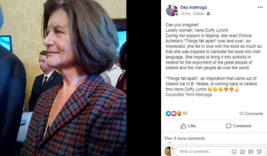 Irish woman who had read Chinua Achebe’s book translates novel to Irish language Irish woman who had read Chinua Achebe’s book translates novel to Irish language