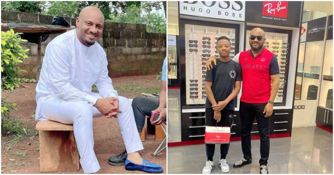 Yul Edochie takes son Karl Edochie out for shopping Yul Edochie takes son Karl Edochie out for shopping