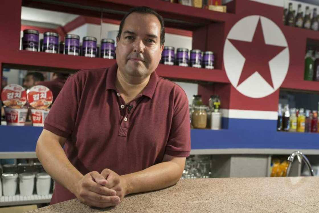 Spain's Alejandro Cao de Benos, seen here in 2016 at his Pyongyang Cafe in the Mediterranean city of Tarragona, faces up to 20 years in jail in the United States if convicted of helping North Korea evade sanctions Spain's Alejandro Cao de Benos, seen here in 2016 at his Pyongyang Cafe in the Mediterranean city of Tarragona, faces up to 20 years in jail in the United States if convicted of helping North Korea evade sanctions