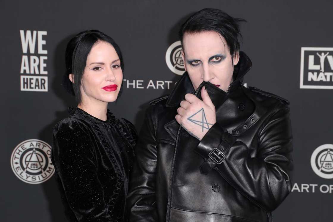 Lindsay Usich and Marilyn Manson attend an event in Los Angeles