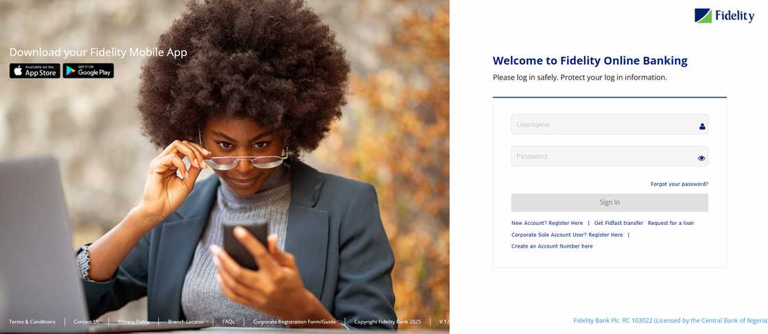 Fidelity online banking login