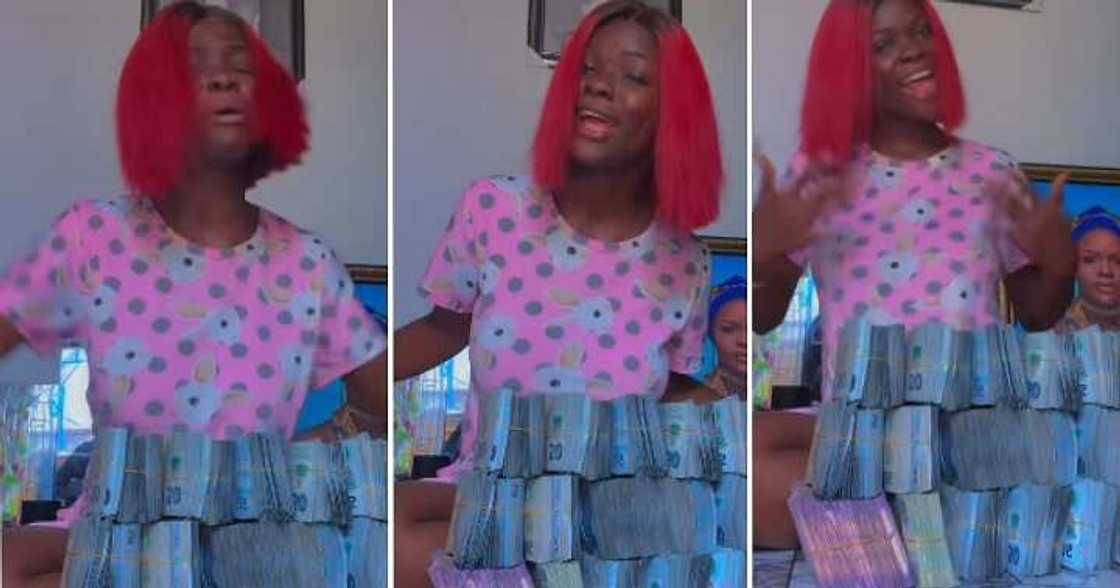 Lady flaunts cash, birthday party, broke