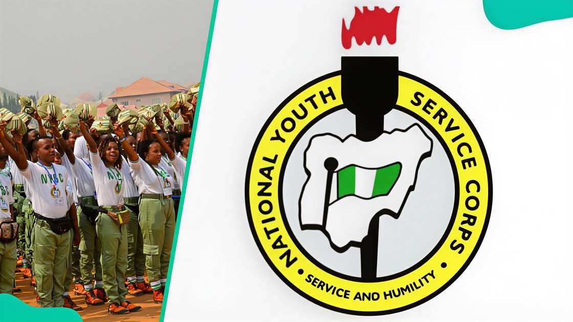 NYSC logo and graduands
