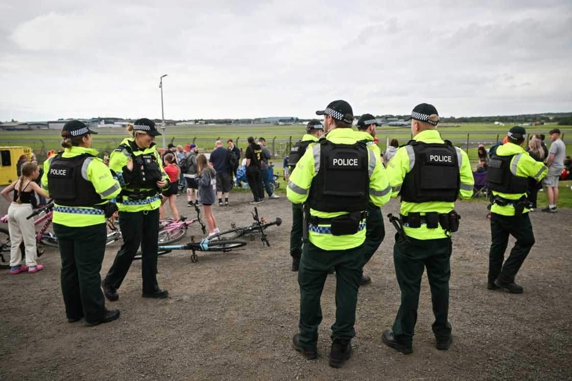 Police officers were out in force in Scotland for Trump's visit