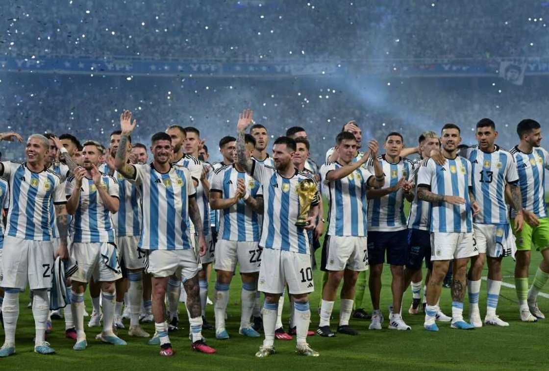 Lionel Messi (center) won the World Cup with Argentina in 2022 at the fifth time of asking Lionel Messi (center) won the World Cup with Argentina in 2022 at the fifth time of asking
