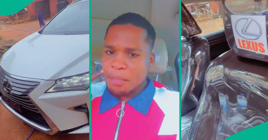 Nigerian man shows off Lexus car he bought