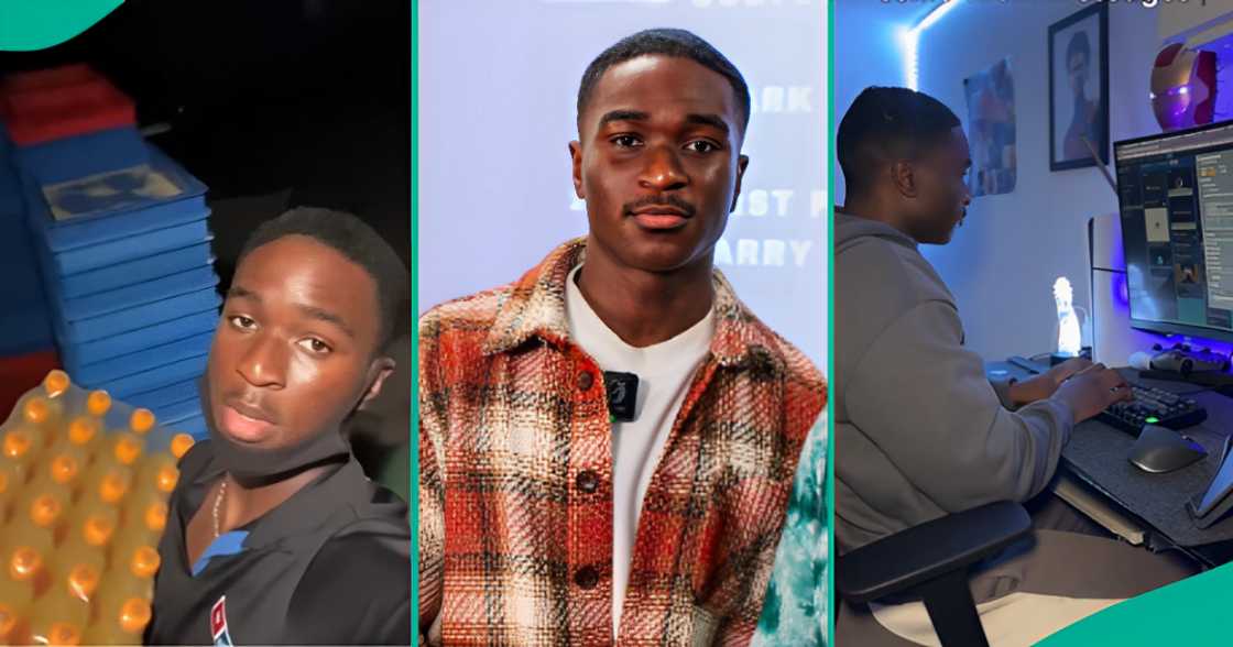 Man celebrates his rise from a Domino Pizza delivery driver to a software engineer. Man celebrates his rise from a Domino Pizza delivery driver to a software engineer.