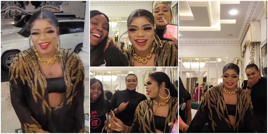 Girls Night Out: MC Oluomo’s Wealthy Girlfriend Ehi Ogbebor Hangs Out With Bobrisky in Her Palatial Mansion Girls Night Out: MC Oluomo’s Wealthy Girlfriend Ehi Ogbebor Hangs Out With Bobrisky in Her Palatial Mansion