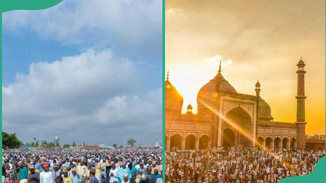 Muslims congregating for Ramadan prayers in Nigeria