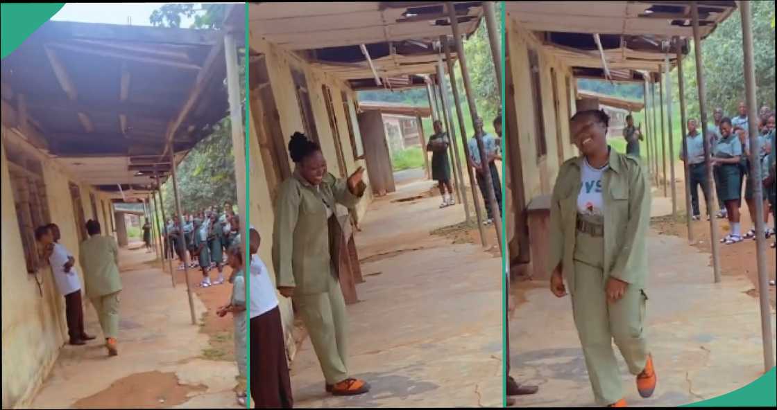 Reactions have trailed video of shy corper struggling to address pupils in school