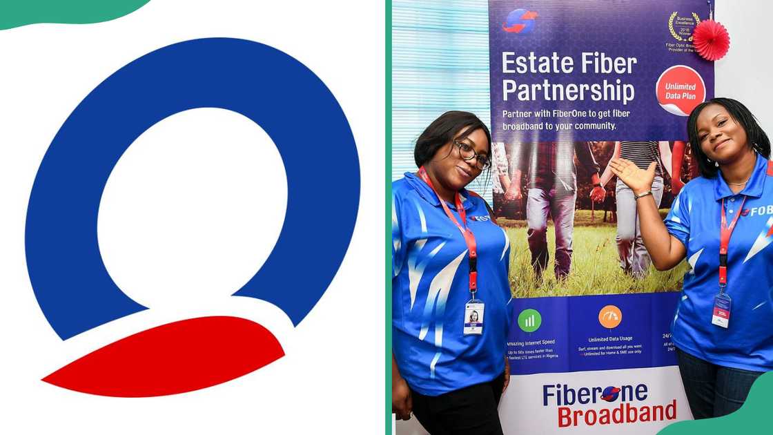 FiberOne logo and staff FiberOne logo and staff