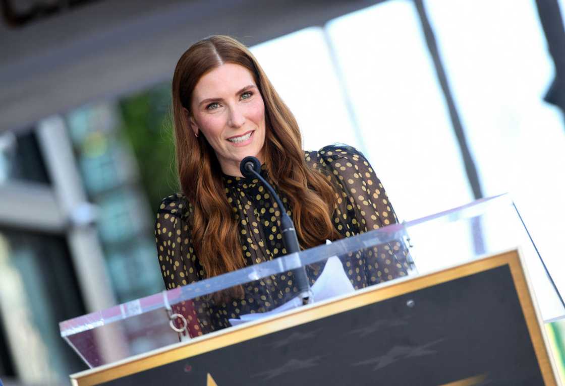 Actress Sarah Levy speaks at an event Actress Sarah Levy speaks at an event
