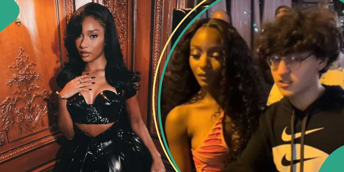 Ayra Starr posing for picture with a teenage fan in Paris. Ayra Starr posing for picture with a teenage fan in Paris.