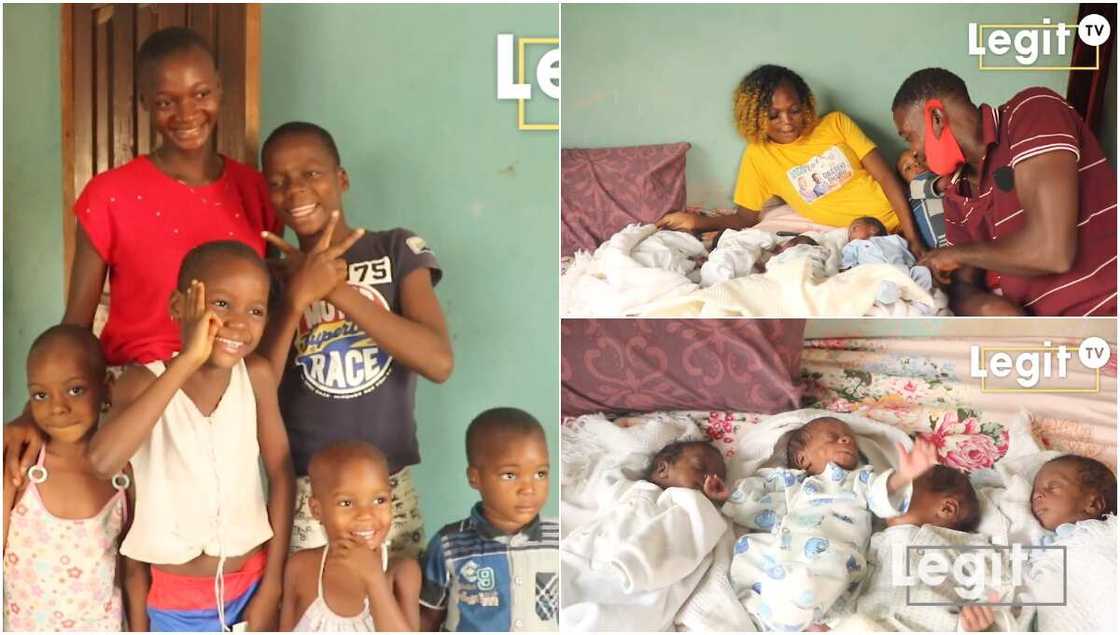 After 6 children, woman gives birth to 4 kids at once, unemployed husband cries out for help After 6 children, woman gives birth to 4 kids at once, unemployed husband cries out for help