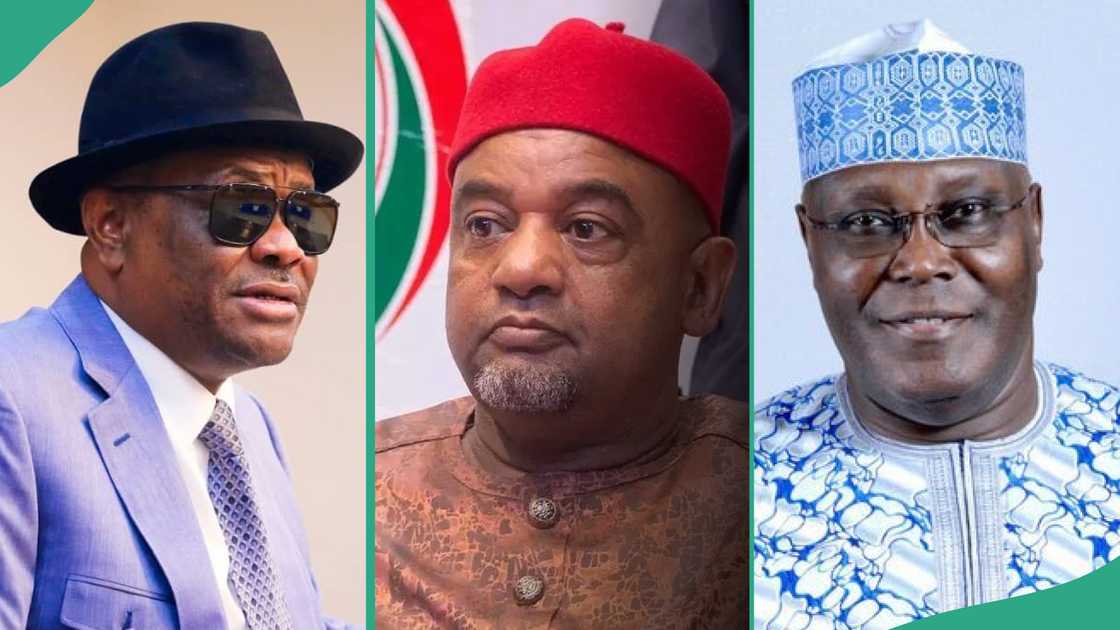 PDP crisis deepens as Wike fights with Atiku to decide Damagum's fate. PDP crisis deepens as Wike fights with Atiku to decide Damagum's fate.