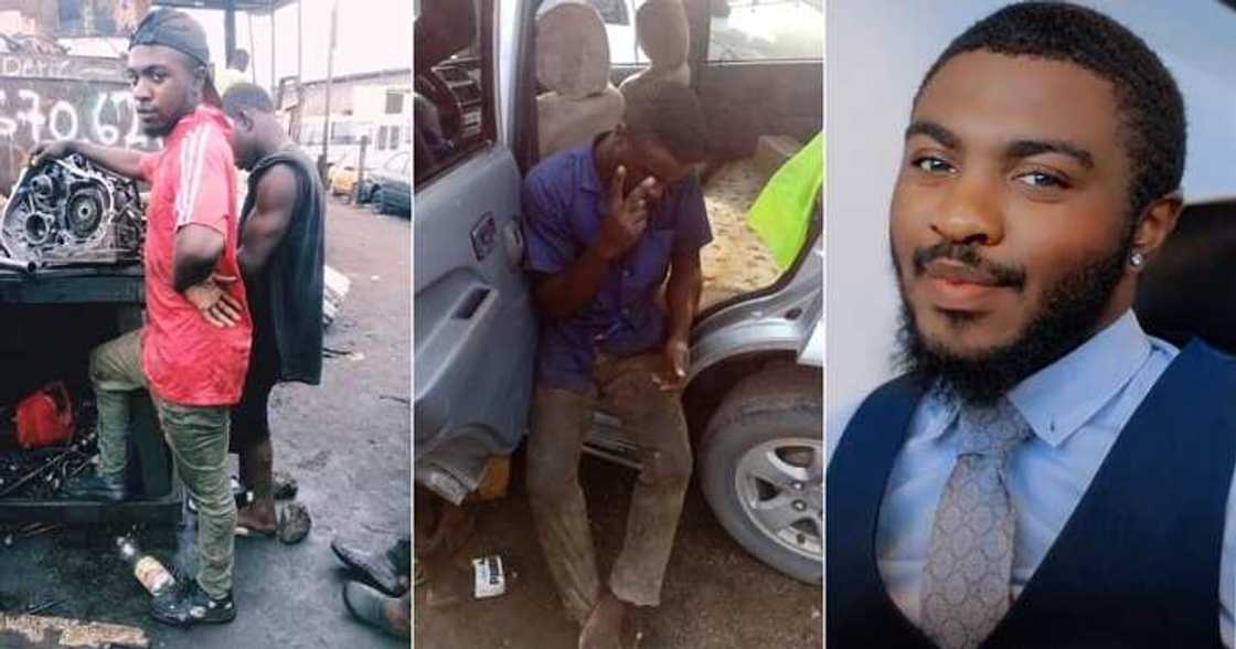 Former mechanic, okrika seller, posts transformation photos Former mechanic, okrika seller, posts transformation photos