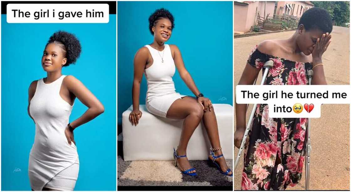 Photos of a young lady in crutches. Photos of a young lady in crutches.