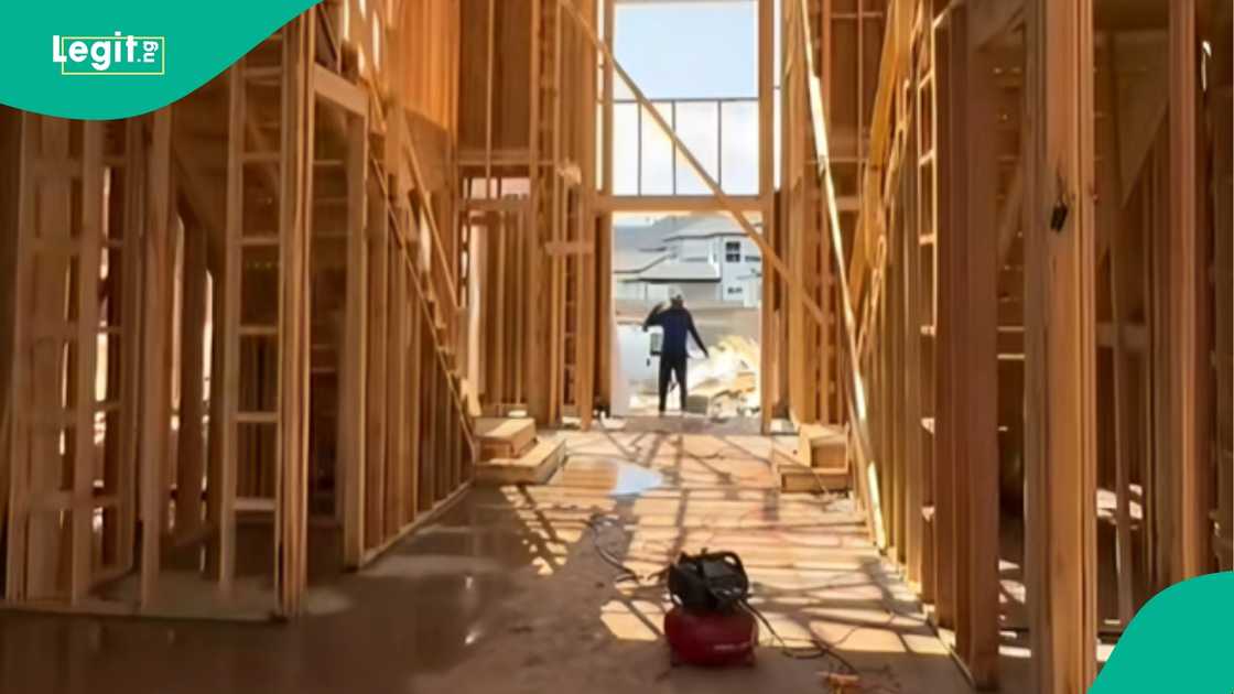 lady builds her dream house with wood frame, stirs reactions