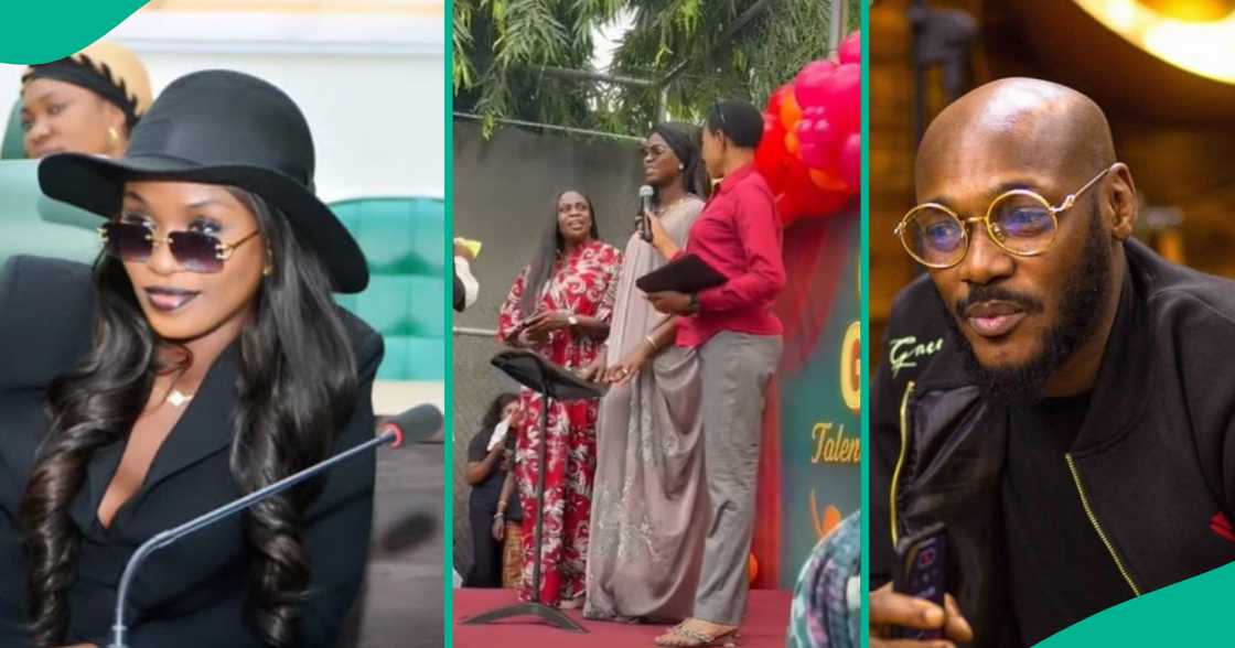 Natasha Osawaru speaks for 2Baba at Children’s Day event. Natasha Osawaru speaks for 2Baba at Children’s Day event.
