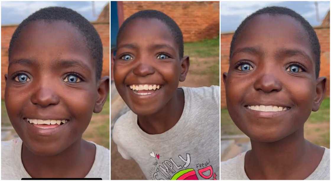 Photos of a little girl with a pair of sparkling blue eyes.