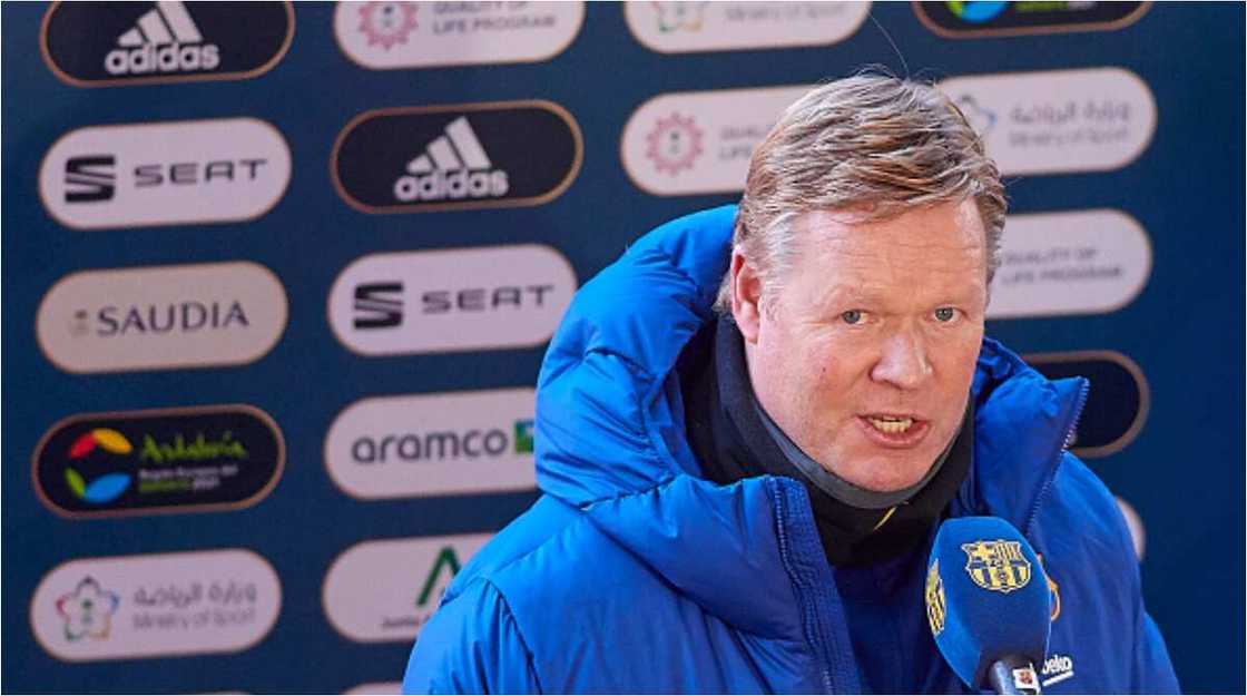 Frustrated Barcelona coach Ronald Koeman reacts to Messi’s red card as Athletic Bilbao win Spanish Super Cup Frustrated Barcelona coach Ronald Koeman reacts to Messi’s red card as Athletic Bilbao win Spanish Super Cup