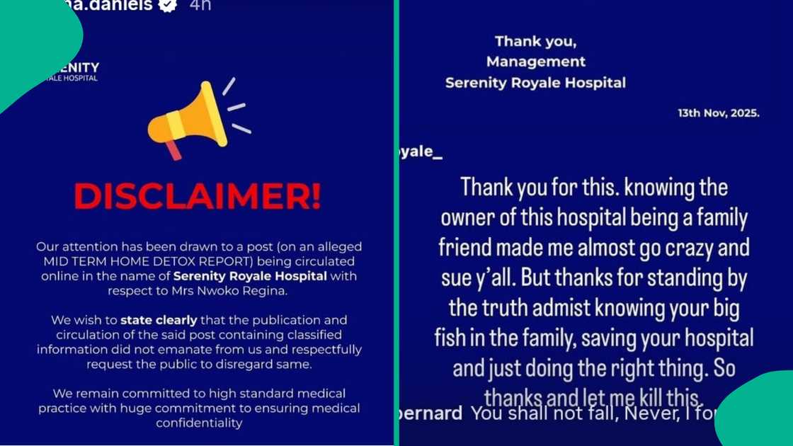 Regina Daniels shares official statement released by hospital over her medical report Regina Daniels shares official statement released by hospital over her medical report