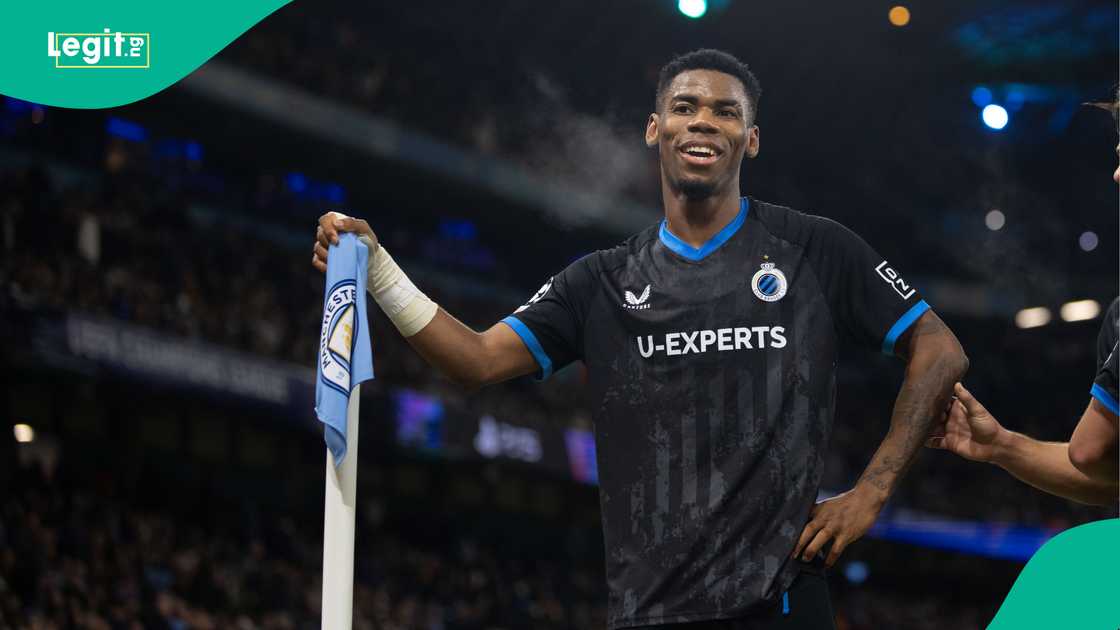 Raphael Onyedika, Manchester City, Club Brugge, Etihad Stadium, Manchester, England, UEFA Champions League. Raphael Onyedika, Manchester City, Club Brugge, Etihad Stadium, Manchester, England, UEFA Champions League.