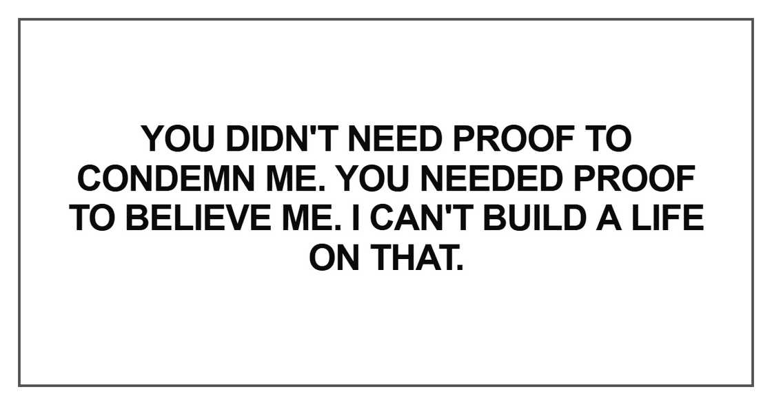You didn't need proof to condemn me You didn't need proof to condemn me