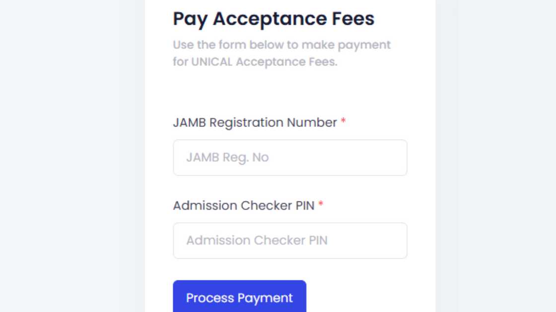 How to pay the UNICAL acceptance fee.